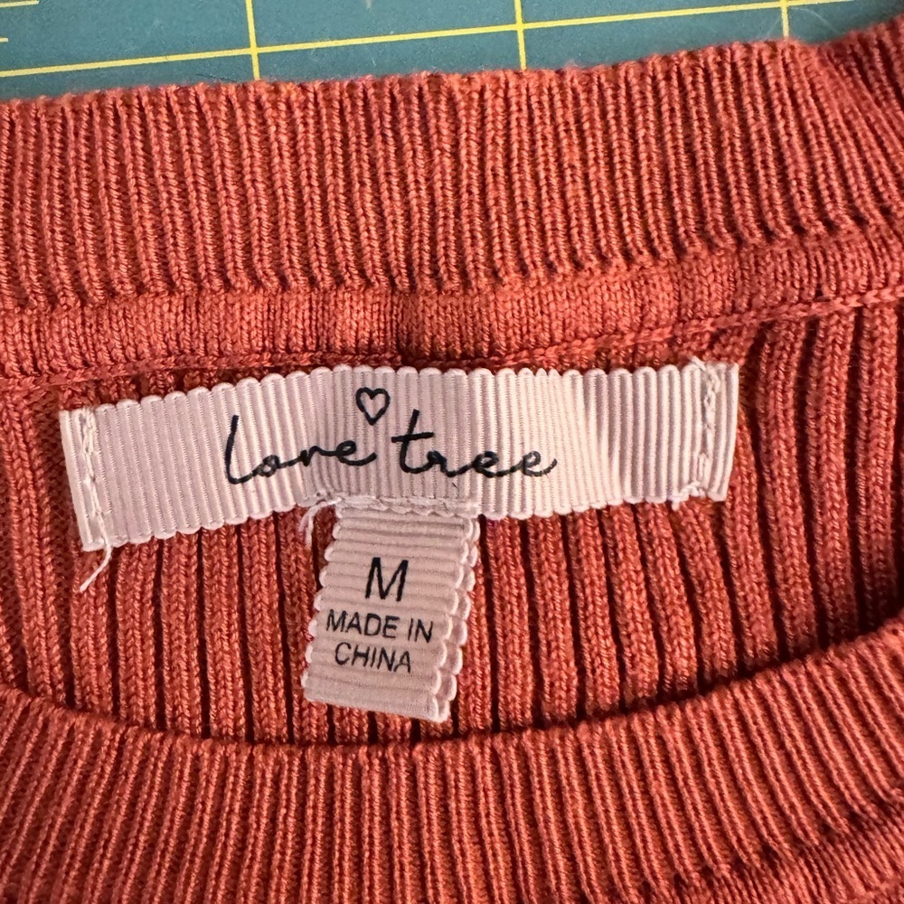 Love Tree Rust Ribbed Sweater​ - Picture 5 of 7
